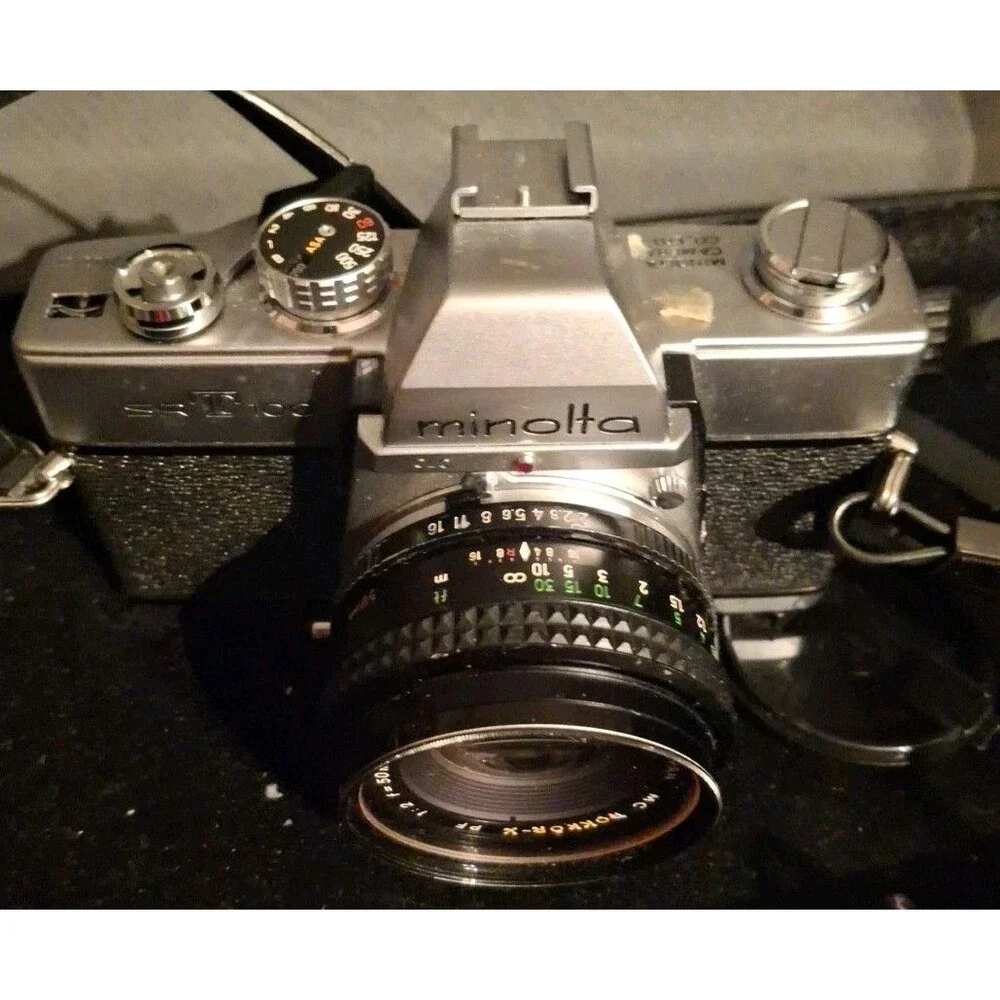 Classic Minolta SRT 100 35mm SLR Film Camera With MD 50mm F2 Lens